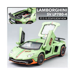 1:32 Lamborghini Aventador SVJ LP780-4 Super Sports Car Alloy Metal Diecast Model Car Sound & Light - green