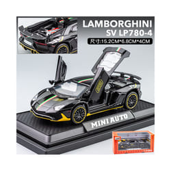 1:32 Lamborghini Aventador SVJ LP780-4 Super Sports Car Alloy Metal Diecast Model Car Sound & Light - black box
