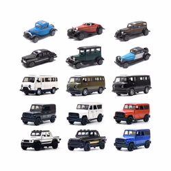 1:43 Alloy Vintage VAN OFF ROAD PICK UP Diecast Car Model Classic Pull Back Car Model Miniature Vehicle - D