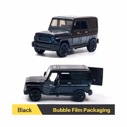 1:43 Alloy Vintage VAN OFF ROAD PICK UP Diecast Car Model Classic Pull Back Car Model Miniature Vehicle - OR BLACK