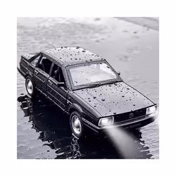 1/24 Alloy Diecast Santana Car Model Toy High Simulation Vehicle with Sound Light Pull Back Collection - Black