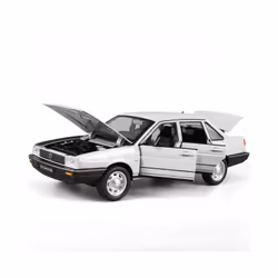 1/24 Alloy Diecast Santana Car Model Toy High Simulation Vehicle with Sound Light Pull Back Collection - White