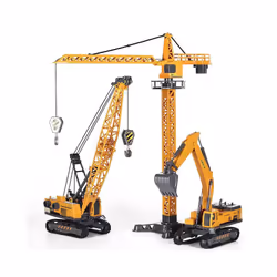 Diecast Excavator Tower Crane Toy Tractor forklift trucks Car Bulldozer Model  Boy Gift Digger Alloy+Plastic - crane