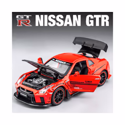 1:32 Nissan GTR R34 GT-R R35 Fast & Furious Alloy Car Model Sound and Light Pull Back Children's Toy - R35 Red