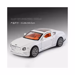 1:32 Scale Car Continental GT Alloy Diecast Metal Soundï¼Light Pull Back Toy Vehicles Simulation Collecties - White
