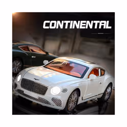 1:32 Scale Car Continental GT Alloy Diecast Metal Soundï¼Light Pull Back Toy Vehicles Simulation Collecties - White