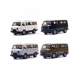 1:36 Alloy Vintage Diecast Cute Cartoon Van Classic Car Model  Pull Back Car Model Miniature Vehicle - OR White  No Box