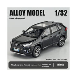 1:32 Toyota RAV4 Off Road SUV Alloy Metal Diecast Car Model Sound & Light Toy Collection Trendy Decorative - black box