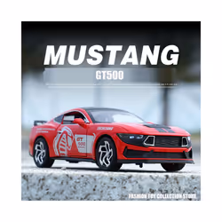 1: 32 Mustang GT500 Fast & Furious Alloy Car Model Diecasts Toy With Sound and Light Vehicles Decoration - Black-no box