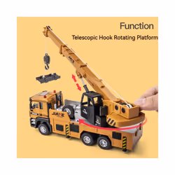 1/50 Scale Crane Engineering Car Model Toy Metal Vehicles Body Alloy Diecast Simulation Crane Rubber - Yellow
