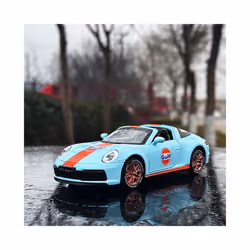 1:32 Porsche 911 Targa 4S Supercar Alloy Car Model Diecasts Metal Toy Car Sound And Light Boy Kids Toy - Red No box