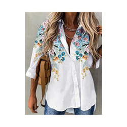 Fashion new shirt women temperament long-sleeved woman shirt casual loose top - WHITE, XL
