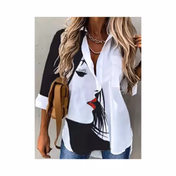 Fashion new shirt women temperament long-sleeved woman shirt casual loose top - WHITE, S