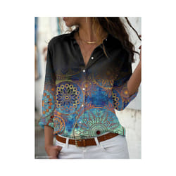 Fashion women shirt  casual long-sleeved shirt  women spring and autumn new women blouses - black, L