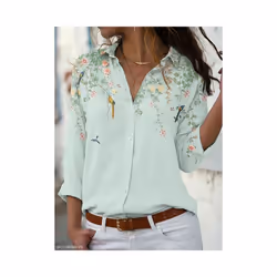 Fashion women shirt  casual long-sleeved shirt  women spring and autumn new women blouses - WHITE, L