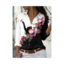 Fashion women shirt  casual long-sleeved shirt  women spring and autumn new women blouses - WHITE, XL