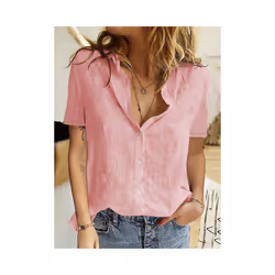 Casual Summer Short Sleeve Solid Loose Shirts Women Elegant Vintage Harajuku Cotton and Linen Blouses and Tops Oversized Tuni ...