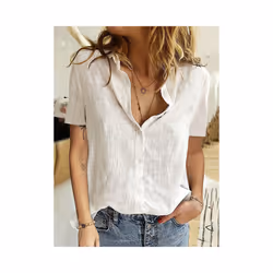 Casual Summer Short Sleeve Solid Loose Shirts Women Elegant Vintage Harajuku Cotton and Linen Blouses and Tops Oversized Tuni ...
