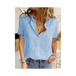 Casual Summer Short Sleeve Solid Loose Shirts Women Elegant Vintage Harajuku Cotton and Linen Blouses and Tops Oversized Tunic - WHITE, XXL