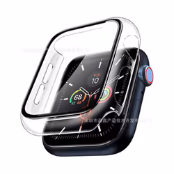For Apple Watch Series 8 Ultra 7 SE 6 5 4 40-45MM PC Tempered Glass Screen Protector Film Protective Cover Bumper HD Transpar ...