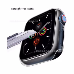 For Apple Watch Series 8 Ultra 7 SE 6 5 4 40-45MM PC Tempered Glass Screen Protector Film Protective Cover Bumper HD Transparent  Screen - Series 5 40