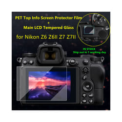 2PCS for Nikon Z6 Z6II Z7 Z7II Camera Protective Self-adhesive Glass Main LCD Display + Film Info Screen Protector Guard Cover  Screen Pr - Z7II Glass