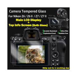 For Nikon Z8 Z6 Z6II Z7 Z7II Z9 Tempered Camera Protective Glass Main LCD Display +Top Info Screen Protector Guard Cover  Screen Protect - 1SET For Z8