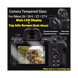 For Nikon Z8 Z6 Z6II Z7 Z7II Z9 Tempered Camera Protective Glass Main LCD Display +Top Info Screen Protector Guard Cover  Scr ...