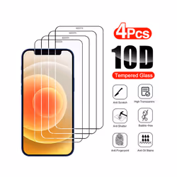 4Pcs Full Cover Protective Glass For iPhone 11 12 13 14 15 Pro Max 13 Mini Screen Protector iPhone X XR Xs Max 7 8 15 Plus Gl ...