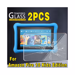 2Pcs Tempered Glass Screen Protector for Amazon Fire 7 5th 7th 9th 12th Fire HD 8 Fire HD10 2017 2019 11th 10 Plus Fire 10 Ki ...