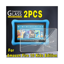 2Pcs Tempered Glass Screen Protector for Amazon Fire 7 5th 7th 9th 12th Fire HD 8 Fire HD10 2017 2019 11th 10 Plus Fire 10 Kids - Fire 10 Kids Edition