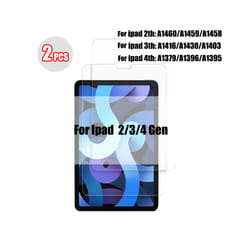 2 pcs Tempered Glass For Ipad Pro 11 12.9 9 10.2 10.5 Air 4 3 2 Tablet Screen Protector For Ipad Mini 6 5 4 3 1 2020 2021 Glass - For ipad 2 3 4 Gen