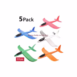 Foam Hand Throwing Airplanes Toy 37cm 48cm Flight Mode Glider Inertia - 37cm 5 pcs no lights