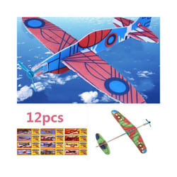 12Pcs DIY Aircraft Flying Glider Toy Planes Airplane Hand Throw Children - Random Color, China