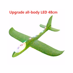 48cm Hand Throw Airplane EPP Foam Launch fly Glider Planes Model Aircraft - full LED Green 48cm