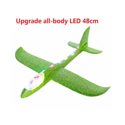 48cm Hand Throw Airplane EPP Foam Launch fly Glider Planes Model Aircraft - full LED Green 48cm