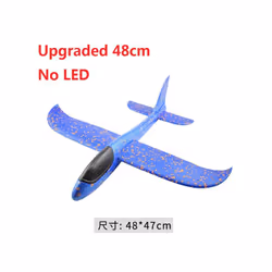 48cm Hand Throw Airplane EPP Foam Launch fly Glider Planes Model Aircraft - Blue 48cm NO LED