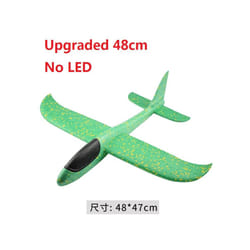 48cm Hand Throw Airplane EPP Foam Launch fly Glider Planes Model Aircraft - Green 48cm NO LED