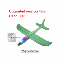 48cm Hand Throw Airplane EPP Foam Launch fly Glider Planes Model Aircraft - LED Green 48cm