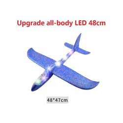 48cm Hand Throw Airplane EPP Foam Launch fly Glider Planes Model Aircraft - full LED Blue 48cm