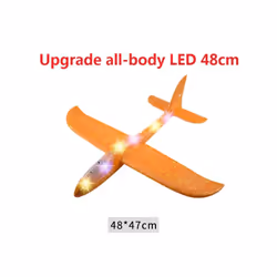 48cm Hand Throw Airplane EPP Foam Launch fly Glider Planes Model Aircraft - full LED Yellow 48cm