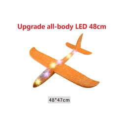 48cm Hand Throw Airplane EPP Foam Launch fly Glider Planes Model Aircraft - full LED Yellow 48cm