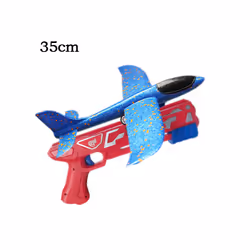Catapult Plane Airplane Launcher Gun Toy Set Outdoor Aircraft for Children - blue plane set