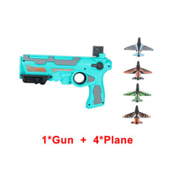 Catapult Plane Airplane Launcher Gun Toy Set Outdoor Aircraft for Children - green gun 4 plane