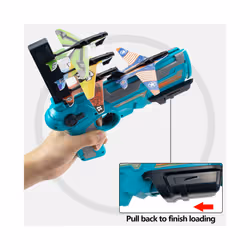 Catapult Plane Airplane Launcher Gun Toy Set Outdoor Aircraft for Children - 2 yellow gun 8 plane