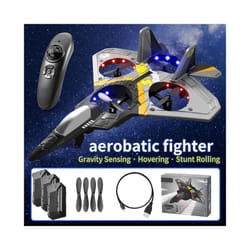 BBSONG V17 RC Remote Control Airplane 2.4G Remote Control Fighter Hobby - V17-GREY-3Battery