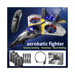 BBSONG V17 RC Remote Control Airplane 2.4G Remote Control Fighter Hobby - V17-GREY-4Battery