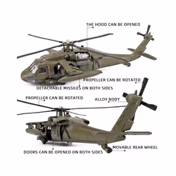 1/64 Scale Blackhawk UH-60 Alloy Helicopter Diecast Toy Model Fighter - Rescue helicopter, China