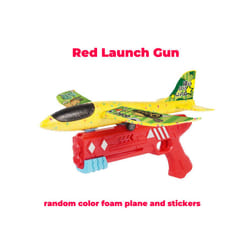 Foam Plane 10M Launcher Catapult Airplane Gun Toy Children Outdoor Game - Red