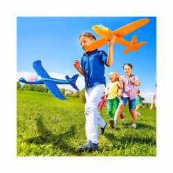 Foam Plane 10M Launcher Catapult Airplane Gun Toy Children Outdoor Game - 2 Set Red